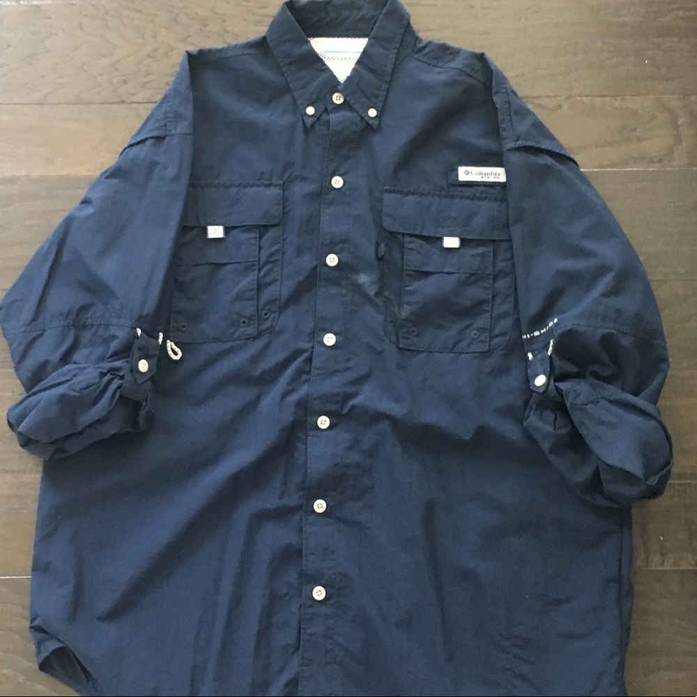 Navy men’s Columbia PFG button up